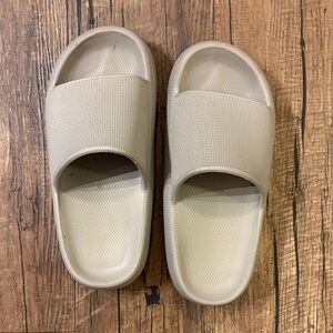 Beige Slide Sandals